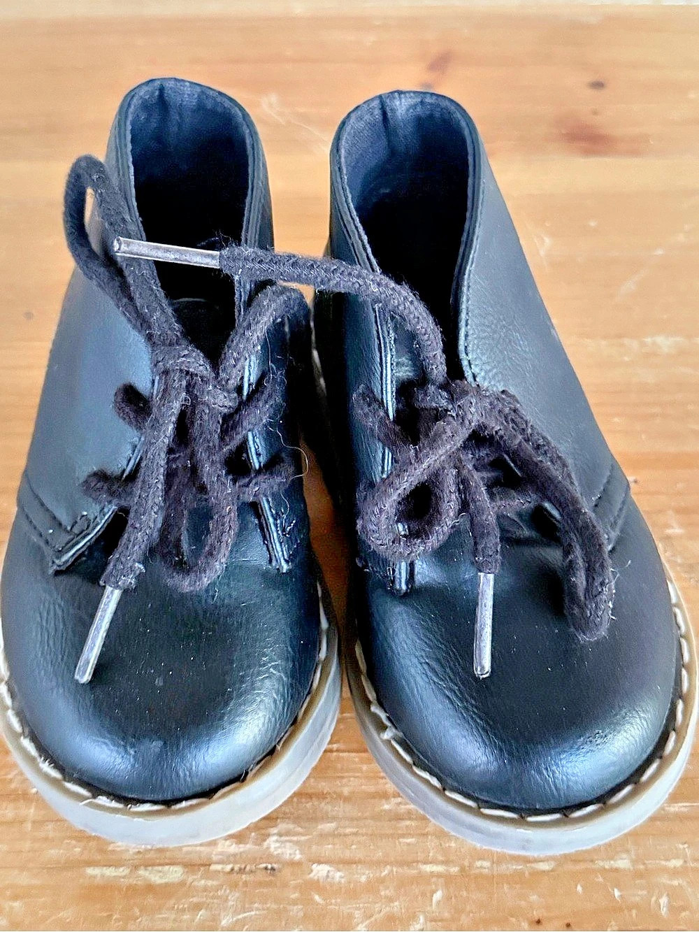 PLACE Kids Black Lace-Up Shoes US 6
